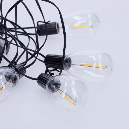 Brilagi - LED-lichtsnoer voor buiten 10xLED/3xAA 3,2m IP44 warm-wit