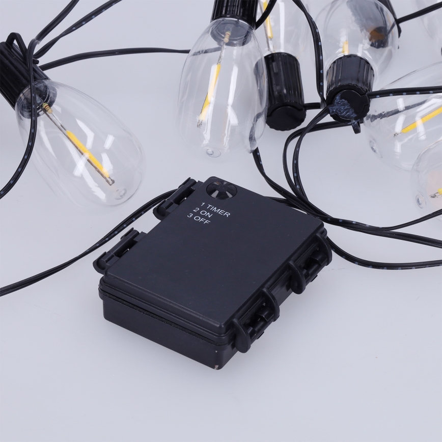 Brilagi - LED-lichtsnoer voor buiten 10xLED/3xAA 3,2m IP44 warm-wit