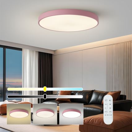 Brilagi - Luminaire LED dimmable POOL SMART LED/100W/230V Ø 80 cm Wi-Fi Tuya + télécommande rose
