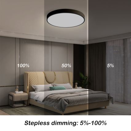 Brilagi - Plafonnier LED dimmable POOL SMART LED/48W/230V 40 cm 3000-6000K Wi-Fi Tuya + télécommande noir