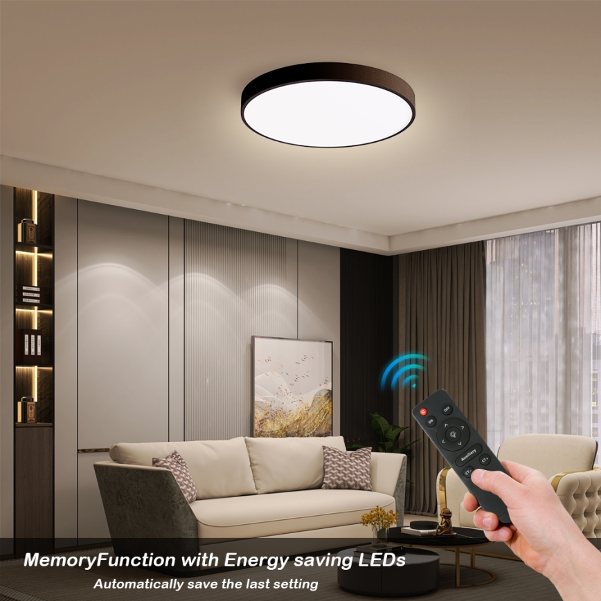 Brilagi - Plafonnier LED dimmable POOL SMART LED/48W/230V 40 cm 3000-6000K Wi-Fi Tuya + télécommande noir