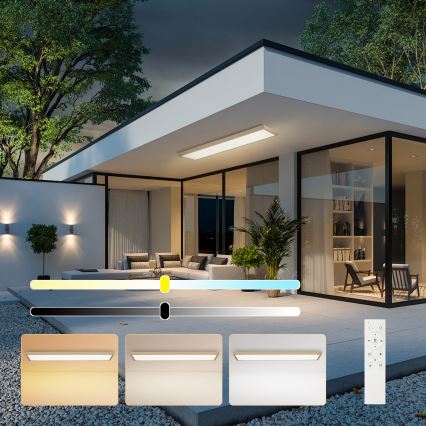 Brilagi - Plafonnier LED dimmable pour salle de bains FRAME SMART LED/50W/230V 120x30 cm 3000-6000K IP44 beige + télécommande