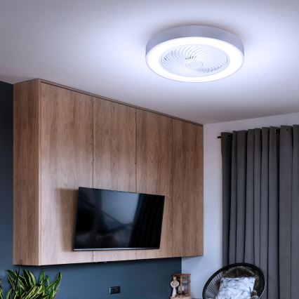 Brilagi - Plafonnier LED dimmable avec ventilateur LED/30W/230V 3000-6500K blanc + télécommande
