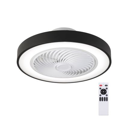 Brilagi - Plafonnier LED dimmable avec ventilateur LED/30W/230V 3000-6500K Ø 50 cm noir + télécommande