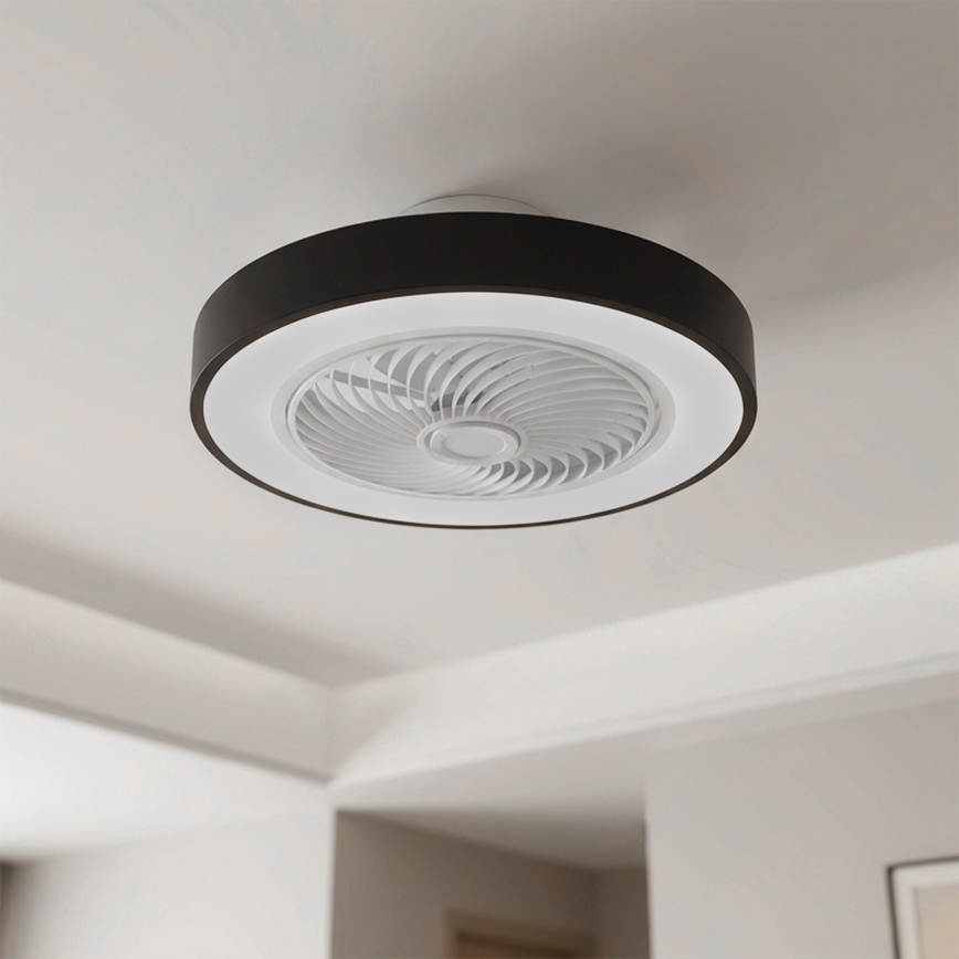 Brilagi - Plafonnier LED dimmable avec ventilateur LED/30W/230V 3000-6500K Ø 50 cm noir + télécommande