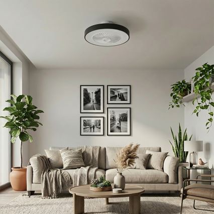 Brilagi - Plafonnier LED dimmable avec ventilateur LED/30W/230V 3000-6500K Ø 50 cm noir + télécommande