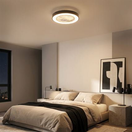 Brilagi - Plafonnier LED dimmable avec ventilateur LED/30W/230V 3000-6500K Ø 50 cm noir + télécommande