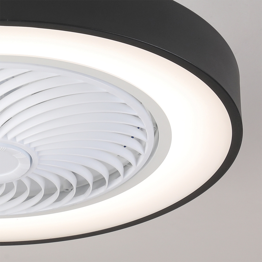 Brilagi - Plafonnier LED dimmable avec ventilateur LED/30W/230V 3000-6500K Ø 50 cm noir + télécommande