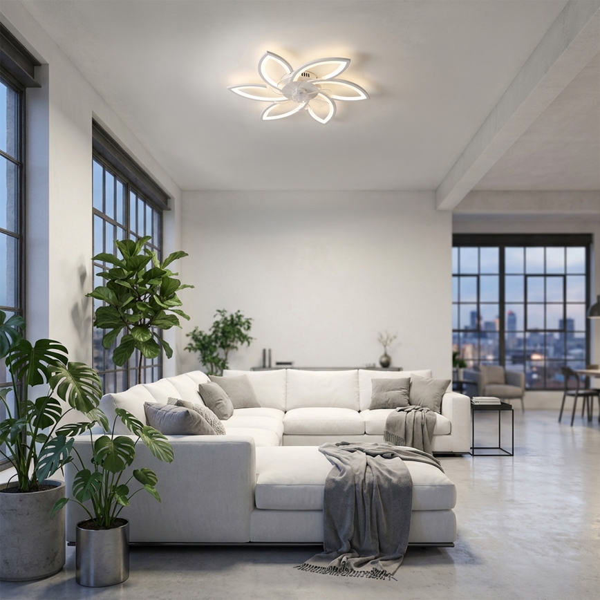 Brilagi - Plafonnier LED dimmable avec ventilateur LED/50W/230V 3000-6500K blanc + télécommande