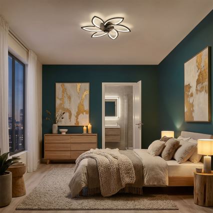 Brilagi - Plafonnier LED dimmable avec ventilateur LED/50W/230V 3000-6500K noir + télécommande