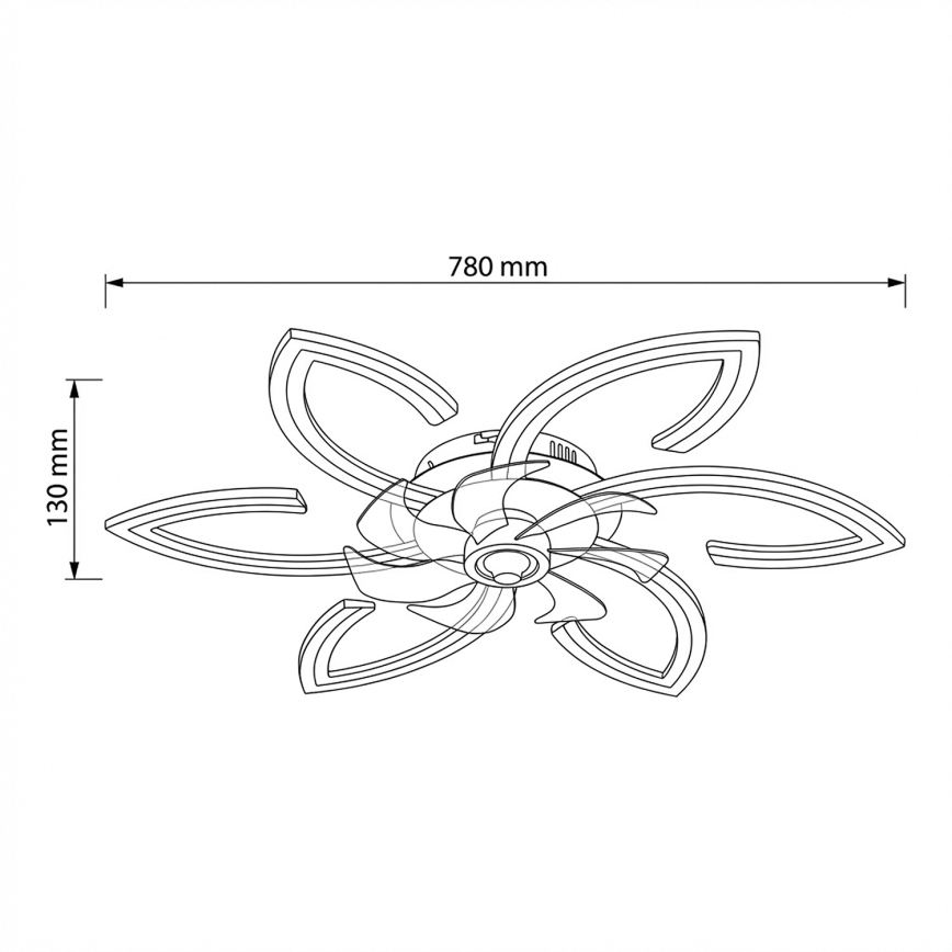 Brilagi - Plafonnier LED dimmable avec ventilateur LED/50W/230V 3000-6500K noir + télécommande