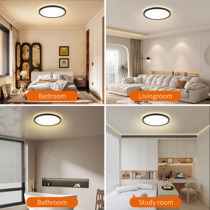 Brilagi - Luminaire LED dimmable avec capteur de mouvement et crépuscule ULTRA SLIM LED/24W/230V Ø 42 cm + télécommande
