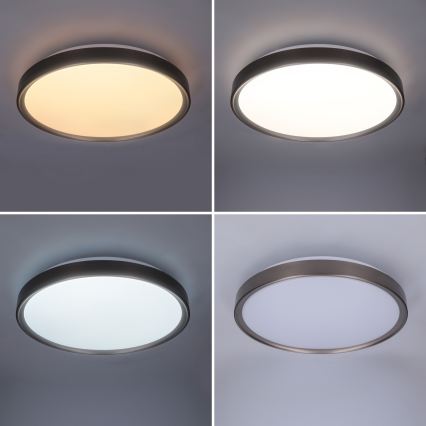 Brilagi - Plafonnier LED dimmable FANCIA LED/48W/230V 3000-6500K Ø 39 cm argenté + télécommande