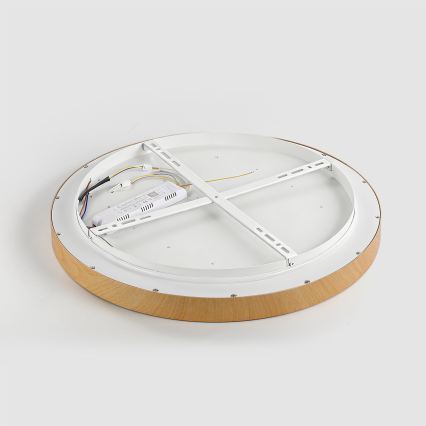 Brilagi - Plafonnier LED dimmable GLASS POOL DOUBLE LED/60W/230V 3000-6000K 50 cm, finition effet bois + télécommande