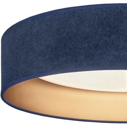 Brilagi - Plafonnier LED dimmable VELVET SMARTIX STARS, 36 W, 230 V, 3000–6000 K, Ø 55 cm, bleu/doré, Wi‑Fi Tuya Beacon + télécommande
