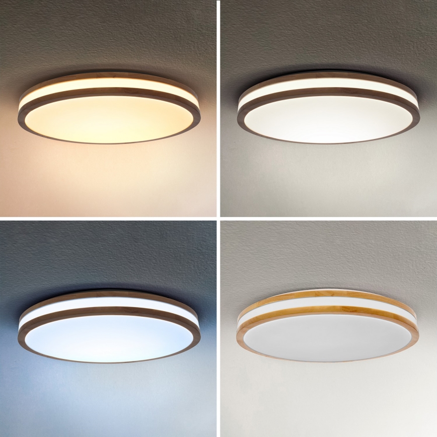 Brilagi - Plafonnier LED dimmable MOLINA LED/72W/230V 3000-6500K chêne diam. 78 cm + télécommande