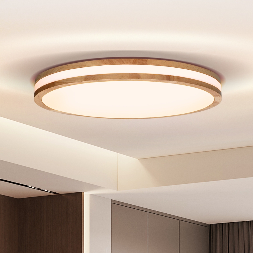 Brilagi - Plafonnier LED dimmable MOLINA LED/72W/230V 3000-6500K chêne diam. 78 cm + télécommande