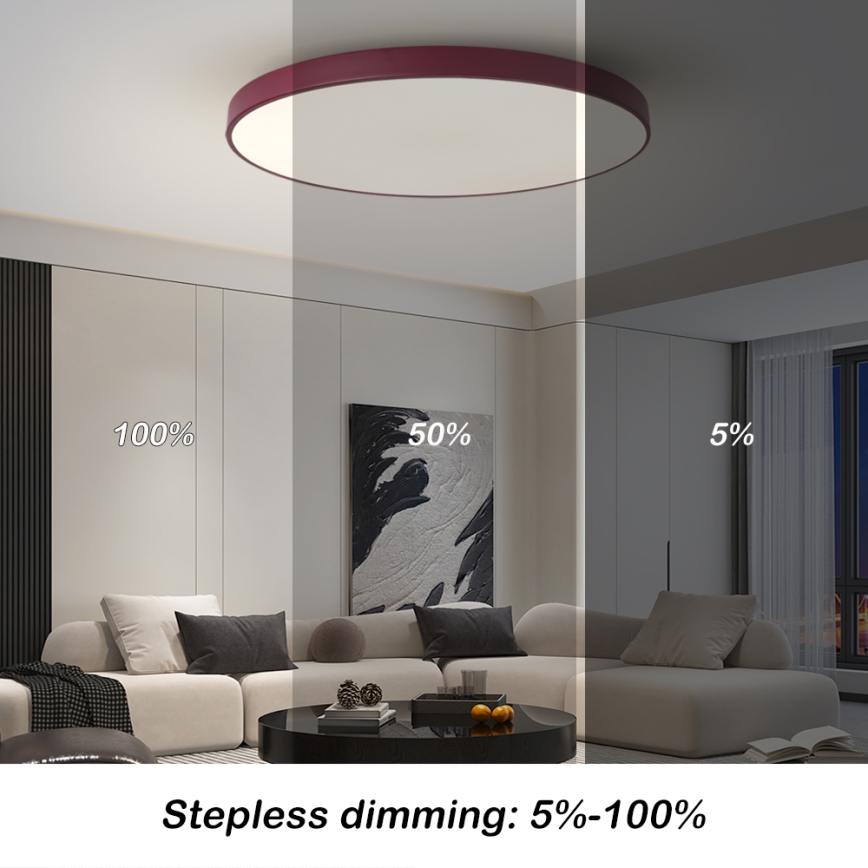 Brilagi - Luminaire LED dimmable POOL SMART LED/100W/230V Ø 80 cm 3000-6000K Wi-Fi Tuya + télécommande bordeaux