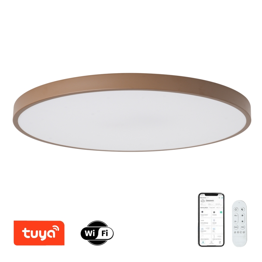 Brilagi - Luminaire LED dimmable POOL SMART LED/128 W/230 V Ø 100 cm 3000–6000 K Wi-Fi Tuya + télécommande marron