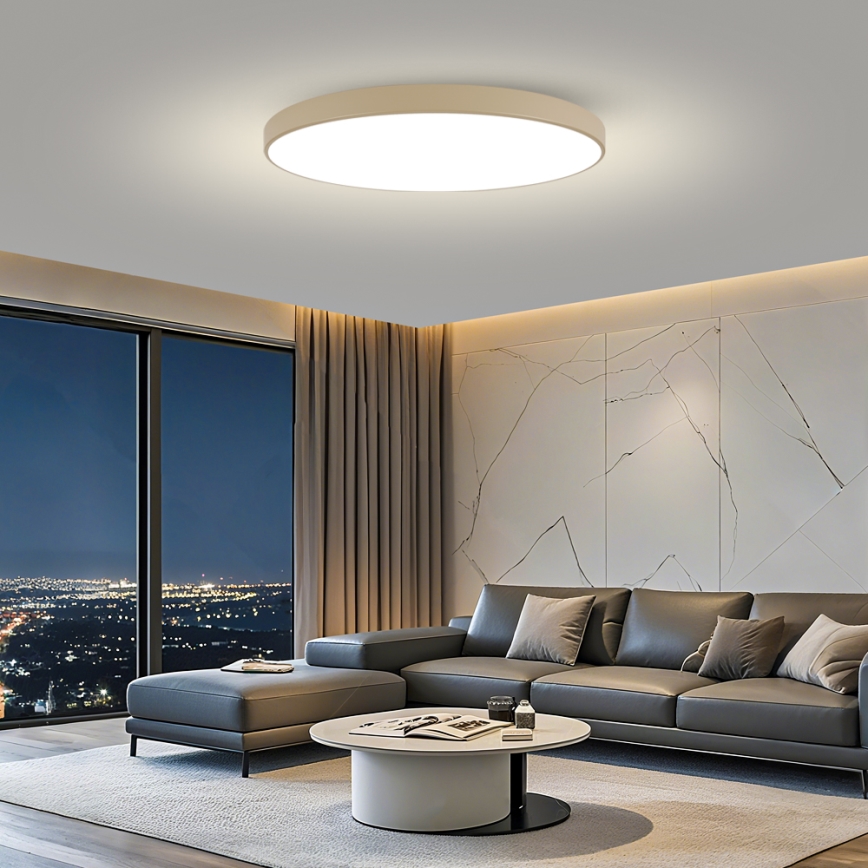 Brilagi - Plafonnier LED dimmable POOL SMART LED/180W/230V 3000-6000K 120 cm beige Wi-Fi Tuya + télécommande