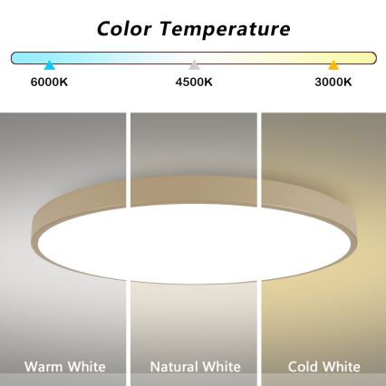 Brilagi - Plafonnier LED dimmable POOL SMART LED/180W/230V 3000-6000K 120 cm beige Wi-Fi Tuya + télécommande