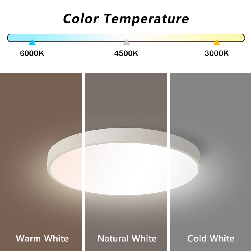 Brilagi - Plafonnier LED dimmable POOL SMART LED/48W/230V 40 cm 3000-6000K Wi-Fi Tuya + télécommande blanc