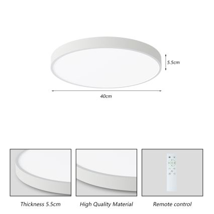 Brilagi - Plafonnier LED dimmable POOL SMART LED/48W/230V 40 cm 3000-6000K Wi-Fi Tuya + télécommande blanc