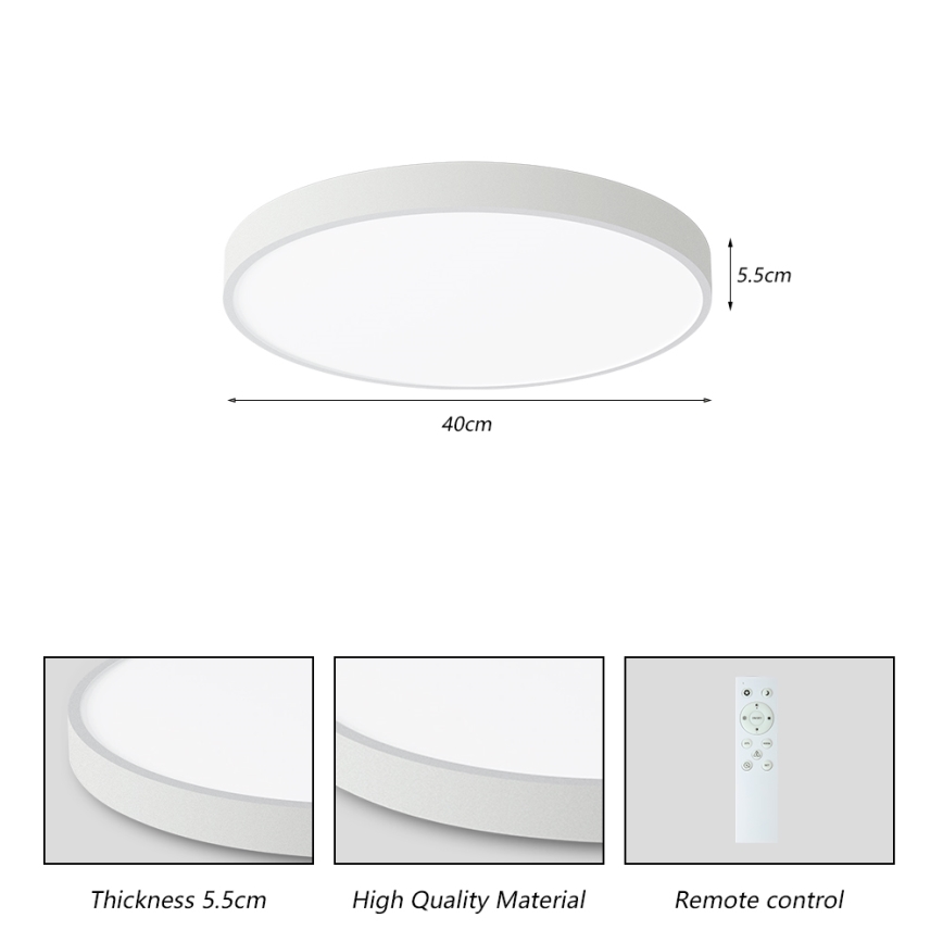 Brilagi - Plafonnier LED dimmable POOL SMART LED/48W/230V 40 cm 3000-6000K Wi-Fi Tuya + télécommande blanc