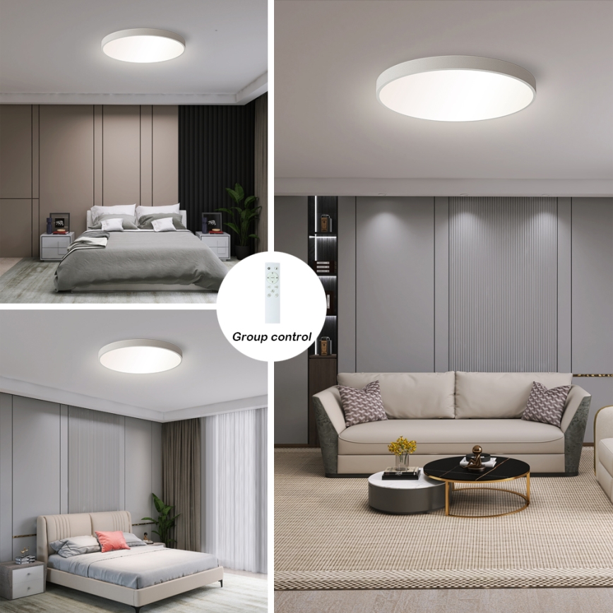 Brilagi - Plafonnier LED dimmable POOL SMART LED/60W/230V 50 cm 3000-6000K Wi-Fi Tuya + télécommande blanc