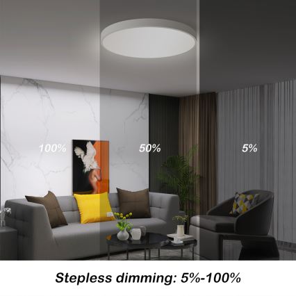 Brilagi - Plafonnier LED dimmable POOL SMART LED/60W/230V 50 cm 3000-6000K Wi-Fi Tuya + télécommande blanc