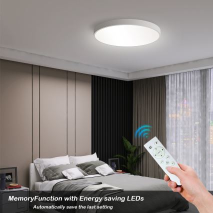 Brilagi - Plafonnier LED dimmable POOL SMART LED/60W/230V 50 cm 3000-6000K Wi-Fi Tuya + télécommande blanc