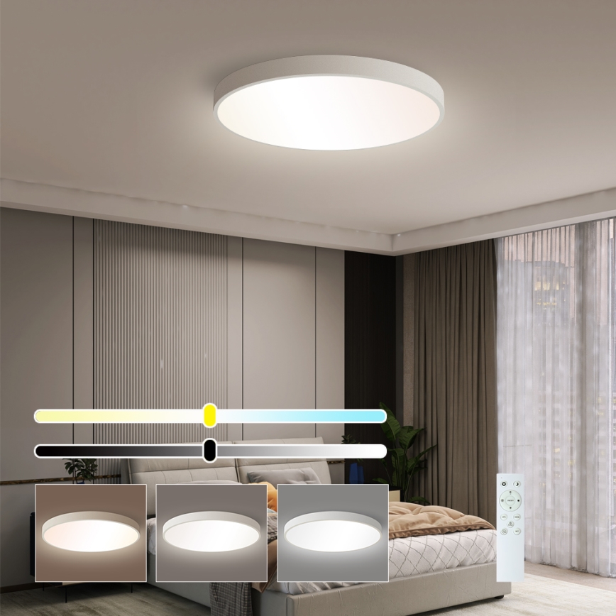 Brilagi - Plafonnier LED dimmable POOL SMART LED/60W/230V 50 cm 3000-6000K Wi-Fi Tuya + télécommande blanc