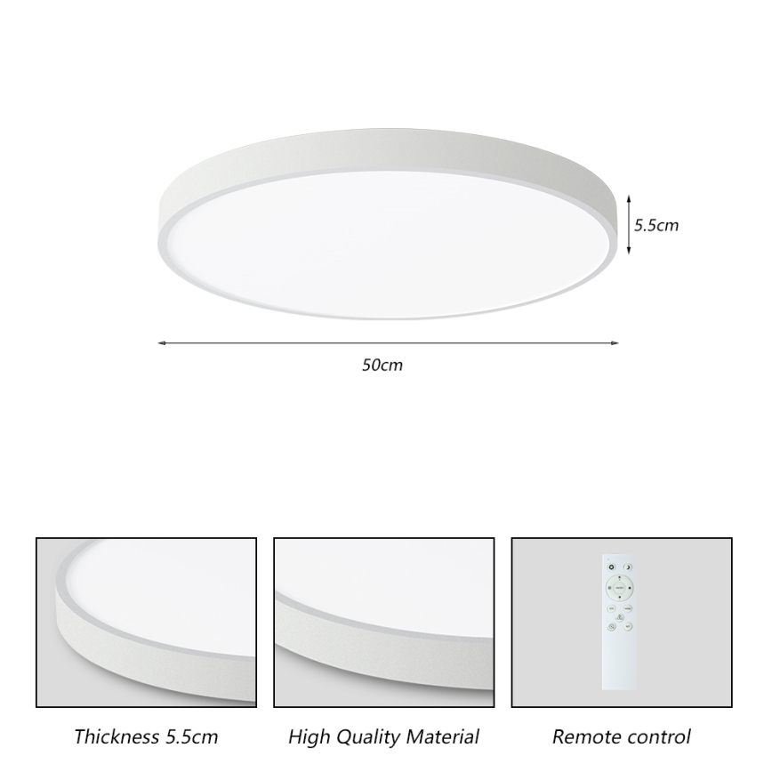 Brilagi - Plafonnier LED dimmable POOL SMART LED/60W/230V 50 cm 3000-6000K Wi-Fi Tuya + télécommande blanc