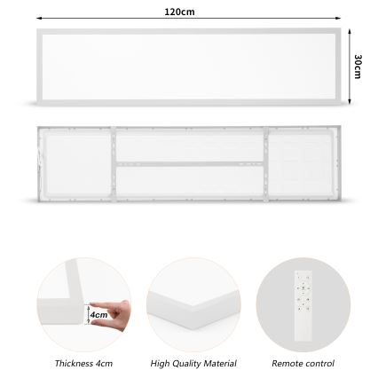 Brilagi - Plafonnier LED dimmable pour salle de bains FRAME SMART LED/50W/230V 120x30 cm 3000-6000K IP44 argenté + télécommande