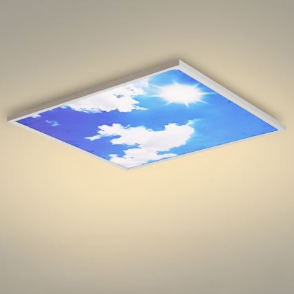 Brilagi - Plafonnier LED dimmable SLIMFRAME SKY LED/58W/230V 60x60 cm 3000-6000K argent/bleu + télécommande