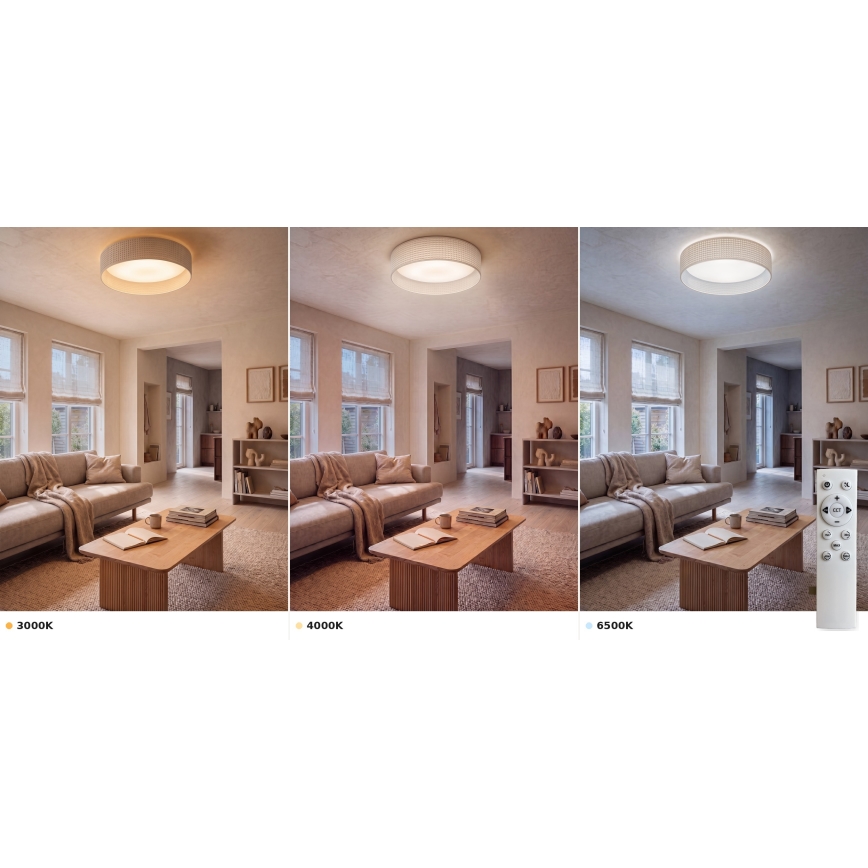 Brilagi - Plafonnier LED dimmable VELVET SMART VARI LED/36W/230V 3000-6500K Ø 55 cm crème + télécommande