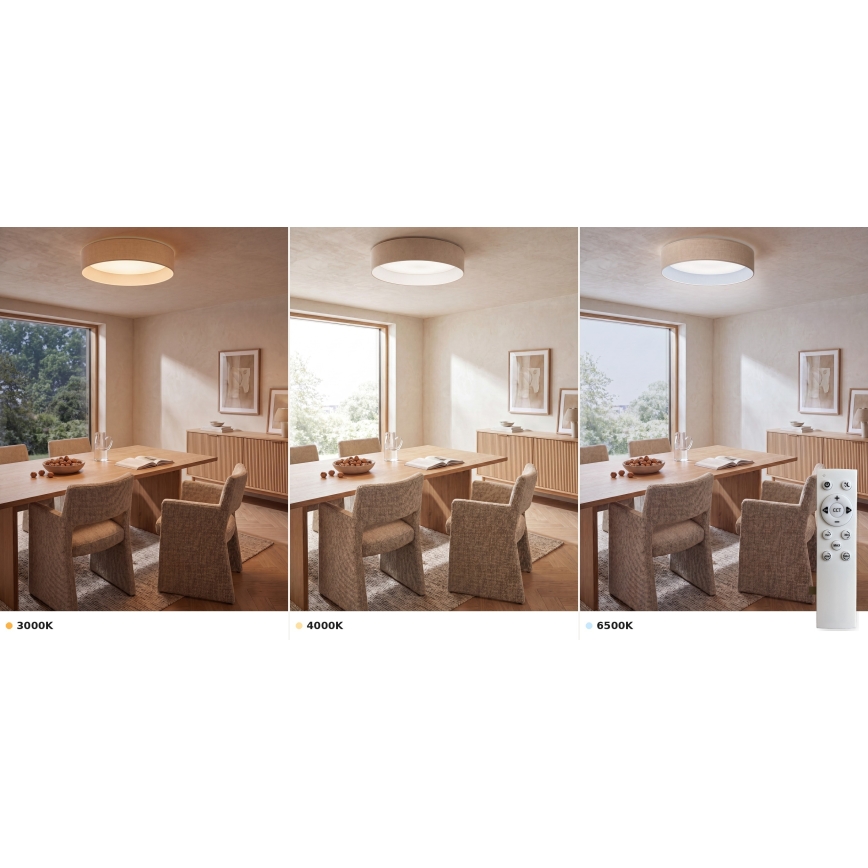 Brilagi - Plafonnier LED dimmable VELVET SMART VARI LED/36W/230V 3000-6500K Ø 55 cm crème + télécommande