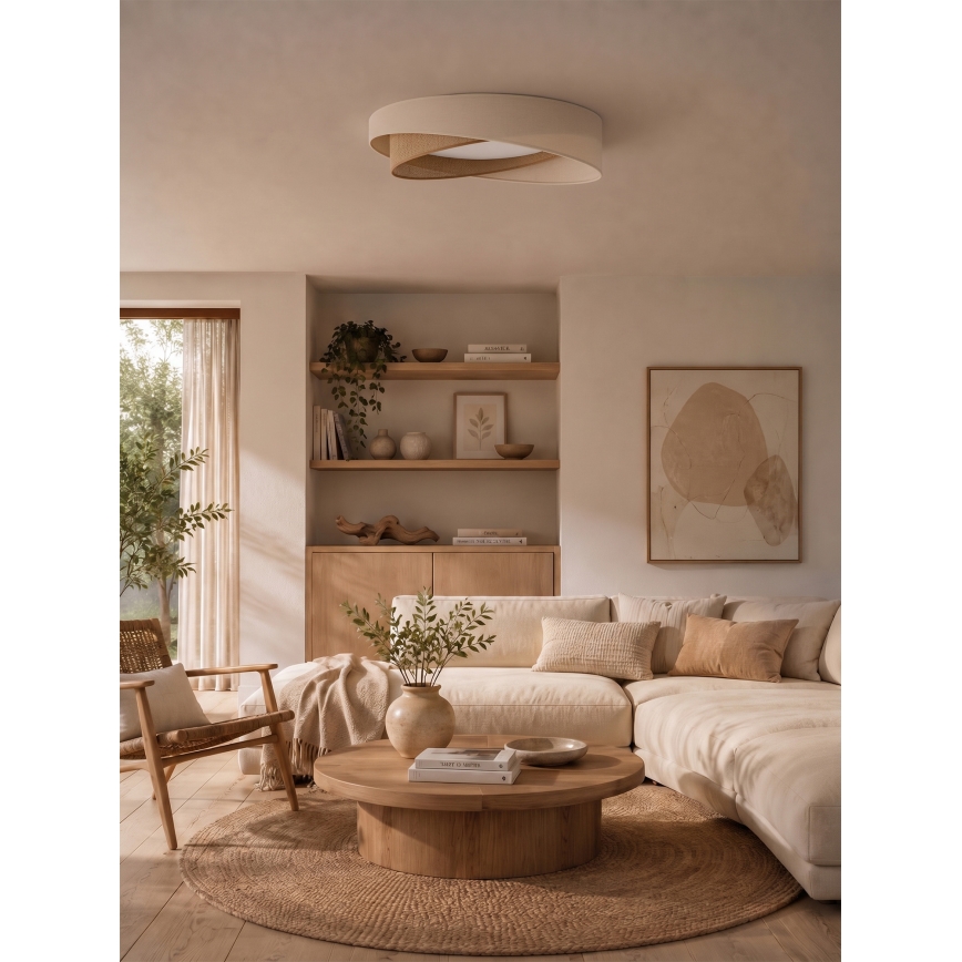 BRILAGI - Plafonnier LED dimmable VELVET TWIST LED/36W/230V 3000-6000K Ø 65 cm Wi-Fi Tuya Beacon crème/beige + télécommande