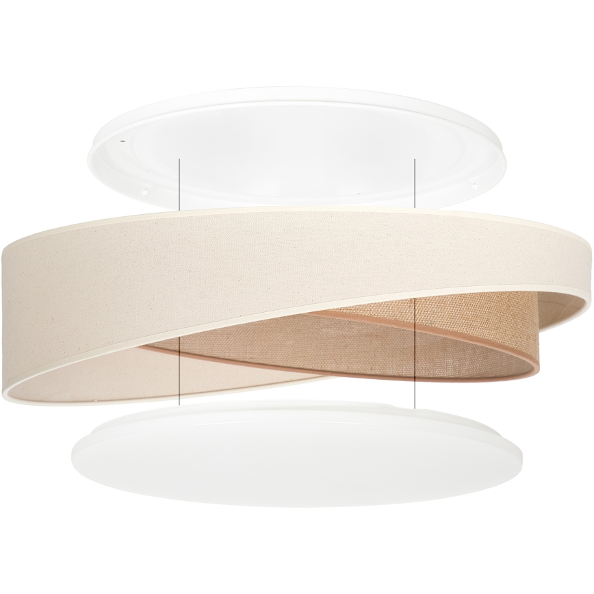 BRILAGI - Plafonnier LED dimmable VELVET TWIST LED/36W/230V 3000-6000K Ø 65 cm Wi-Fi Tuya Beacon crème/beige + télécommande