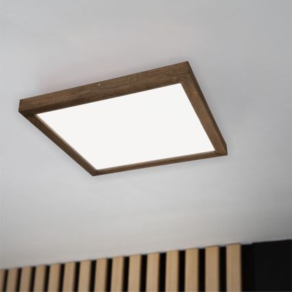 BRILAGI - Plafonnier LED dimmable pour salle de bains WOODY FRAME LED/50W/230V chêne noyer 60x60 cm 3000-6000K IP44 + télécommande