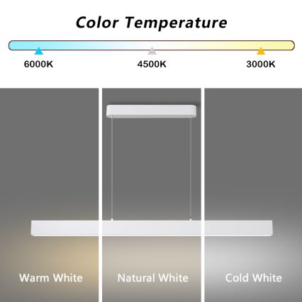 Brilagi - LED Lustre Dimmable SLEEKLINE SMART LED/40W/230V 3000-6000K Wi-Fi Tuya Blanc + télécommande