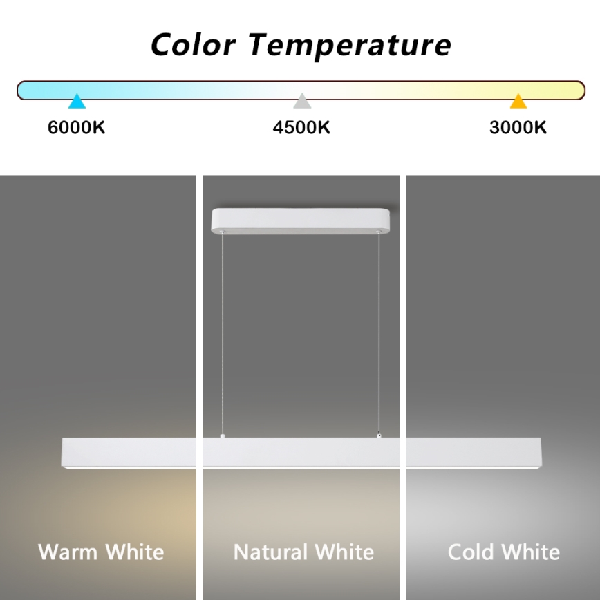 Brilagi - LED Lustre Dimmable SLEEKLINE SMART LED/40W/230V 3000-6000K Wi-Fi Tuya Blanc + télécommande