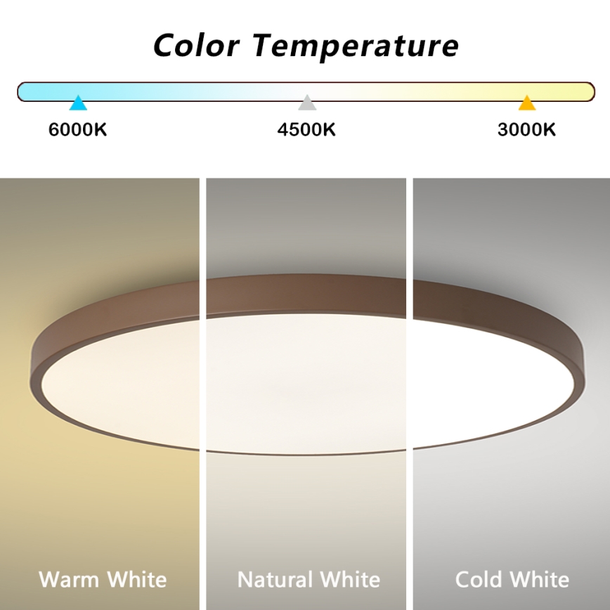 Brilagi - Luminaire LED dimmable POOL SMART LED/100W/230V Ø 80 cm 3000-6000K Wi-Fi Tuya + télécommande marron