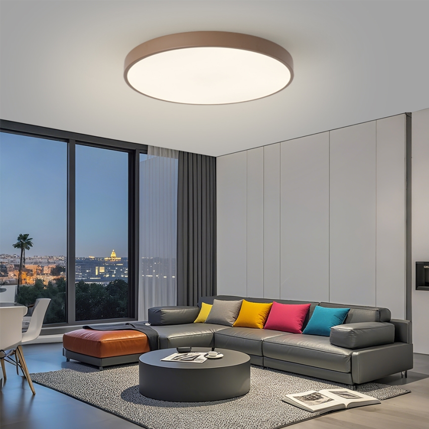 Brilagi - Luminaire LED dimmable POOL SMART LED/100W/230V Ø 80 cm 3000-6000K Wi-Fi Tuya + télécommande marron