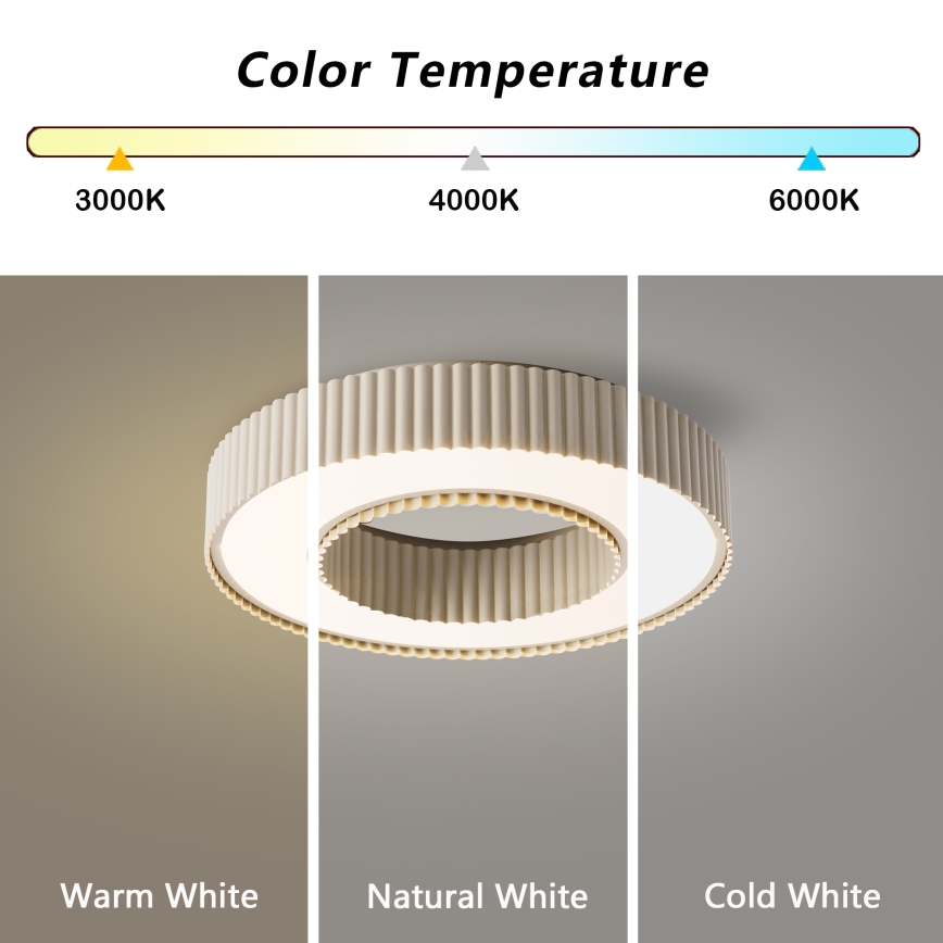Brilagi - Plafonnier LED dimmable LUMIX LED/48W/230V 3000-6000K beige Ø 50 cm + télécommande