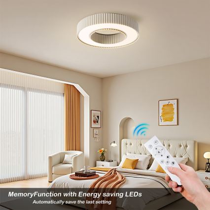 Brilagi - Plafonnier LED dimmable LUMIX LED/48W/230V 3000-6000K beige Ø 50 cm + télécommande