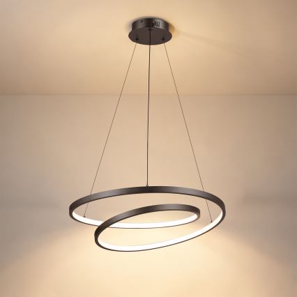 Brilagi - Suspension LED dimmable sur câble TWISTER LED/48W/230V 3000-6000K Ø 50 cm noir + télécommande