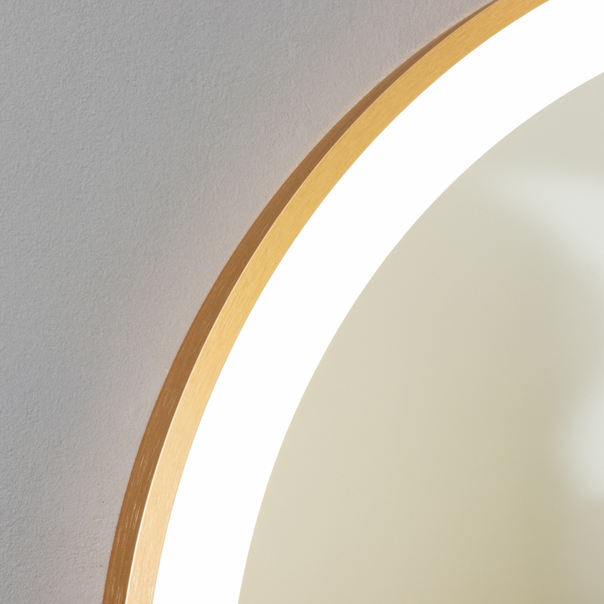 Brilagi - Miroir de salle de bain LED ERBA LED/25W/230V 50x80 cm doré IP44 IRC 90 dimmable + CCT