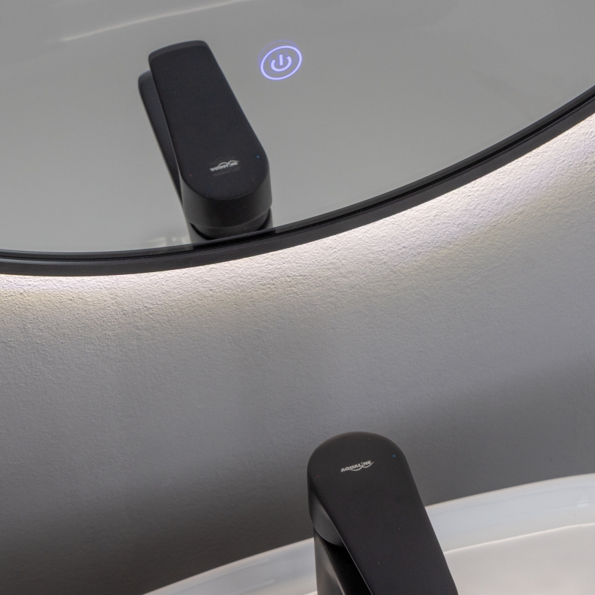 Brilagi - Miroir de salle de bains LED NOVARA LED/19W/230V Ø 60 cm noir IP44 CRI 90 dimmable + CCT