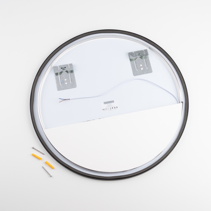 Brilagi - Miroir de salle de bains LED NOVARA LED/19W/230V Ø 60 cm noir IP44 CRI 90 dimmable + CCT